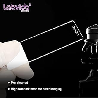 Labvida 1440pcs of Pre-Cleaned White Color Frosted Microscope Slide, Dim.75mmx25mm, Super Grade Glass, Ground Edges, 45° Safety Corners, LVQ034WX