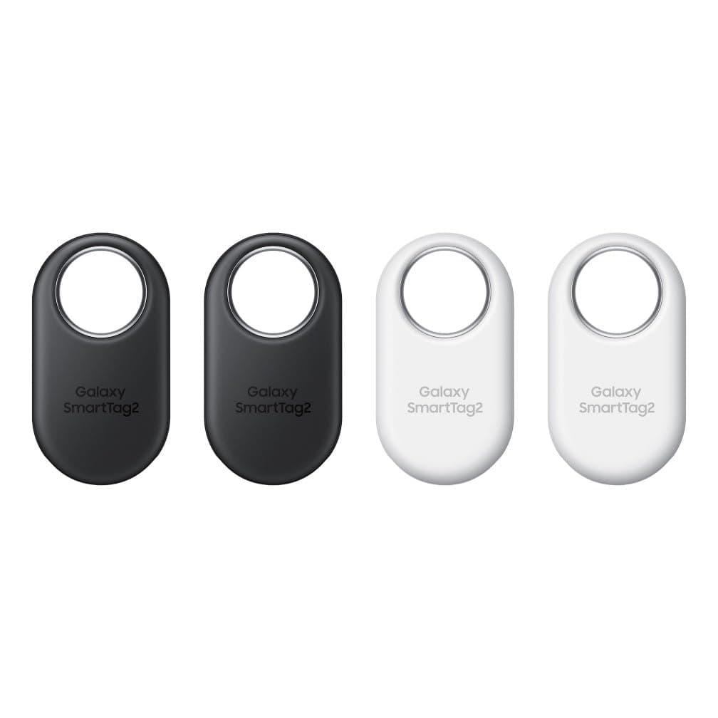 Galaxy SmartTag2 Bluetooth Tracker (4 Pack), Compass View AR, Find Lost Mode, 2 Black/2 White