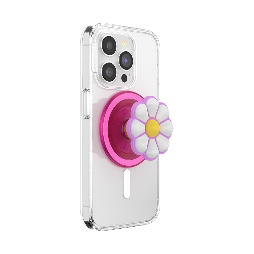PopSockets Round Phone Grip Compatible with MagSafe with Adapter Ring Phone Holder for Wireless Charging - Doodle Daisy Boca