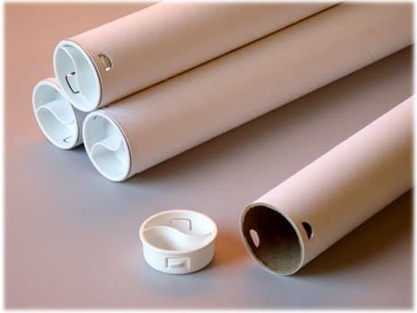 Twist-N-Pull Mailing Tube, White Kraft, 12 Pack, 2" ID, 24" Length