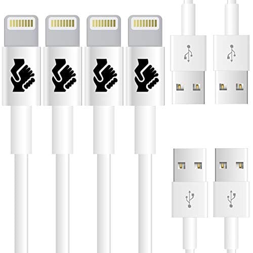 Trusted Cables (4 Pack) [Apple MFi Certified] Newest iPhone Cord Lightning Cable Charging Connector - Fast Syncing Speeds, iPhone 5/6/7/8/X and iPads