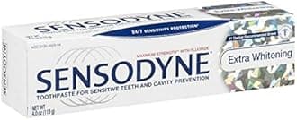 Sensodyne Toothpaste for Sensitive Teeth and Cavity Prevention, Maximum Strength, Extra Whitening, 4 Oz (Pack of 2)