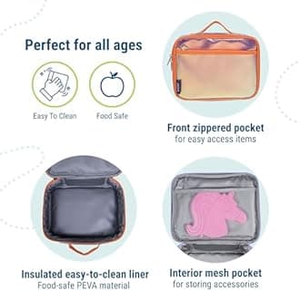 Kids Insulated Lunch Box – Durable and Reusable for School & Travel - Orange Shimmer