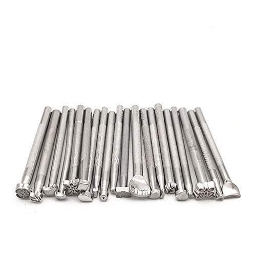 Okared 20 Pcs Leather Working Saddle Making Tools Craft Tool Leather Craft Stamp Kits, Leather Working Saddle Making Stamps Tools Set for Leathercraft Carving DIY Handmade Art