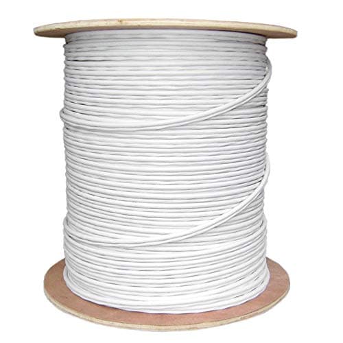 RG59 Siamese Solid Coaxial Cable + 18/2 (18AWG 2C) Power, White, 500 ft, Spool