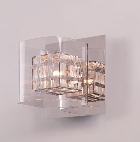 Avignon Glass/Weaved Wire Cube Wall Light
