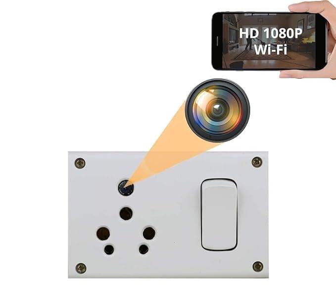 JASOOS Single Port Switch Board Socket Camera with Audio & Video Recorder/1080p HD Video Quality with Motion Detection/ 32GB Inbuilt Memory/Suitable for Home and Office