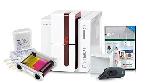 AlphaCard Complete ID Card Printer Bundle: Evolis Primacy ID Printer, ID Suite Software, ID Supplies