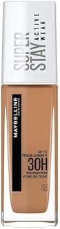 Maybelline New York Super Stay Active Wear, waterproof foundation with high coverage, long-lasting facial make-up, colour: No. 48 Sun Beige, (Medium to Dark), 1 x 30 ml
