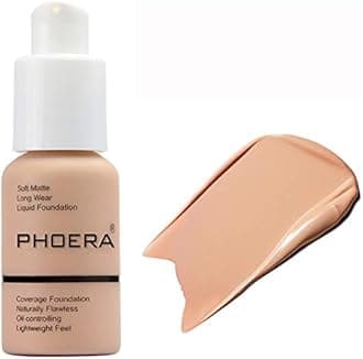 58g PHOERA Foundation Full Coverage Foundation Flawless Concealer Foundation Matte Oil Control Concealer Long Lasting Moisturizing Base Liquid Cover Cream Colour Changing Foundation for women&girls
