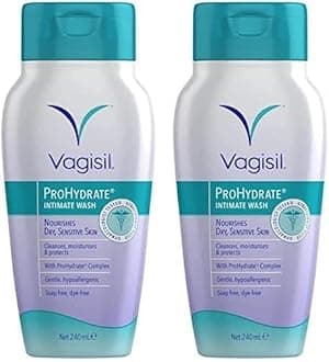 ProHydrate Intimate Wash for Daily Feminine Hygiene for Dry & Sensitive Skin with Hyaluronic Acid, Cleanses, Moisturises & Protects, 240 ml (Pack of 2)