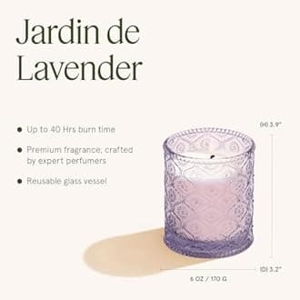 LA JOLIE MUSE Lavender Lilac Candle, Candles Gifts for Women, Mother Day Candle Gifts, Aromatherapy Candle, 8 oz 55 Hours Burn