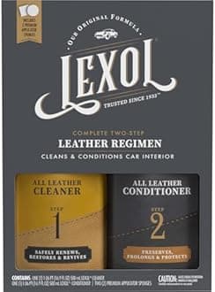 Lexol Leather Conditioner and Leather Cleaner, Use On Car Leather, Leather Apparel, Furniture, Shoes, Bags, and Accessories. Trusted Since 1933 - Lexol Complete Leather Care Kit, 16.9 oz Bottles