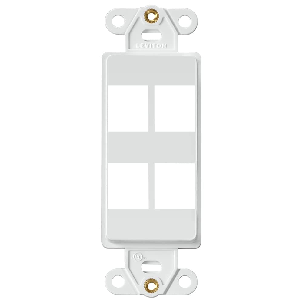 Leviton QuickPort Decora Insert, 4-Port, 41644-W, White