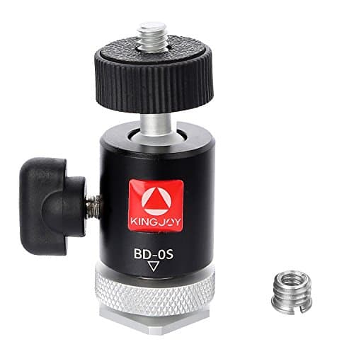 Mini Tripod Ball Head Mount 360 Degree Rotating Panoramic with 1/4" Screw Mount and 3/8" Conversion Adapter for DSLR Camera, Mirrorless Camera, Camcorder, Telescope, Action Camera, Slider, Tripod