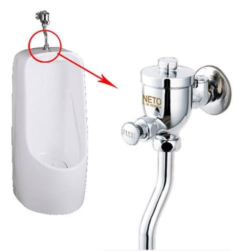 Bath Toilet brass Button Type Exposed urinal flush valve assy with Bend Pipe