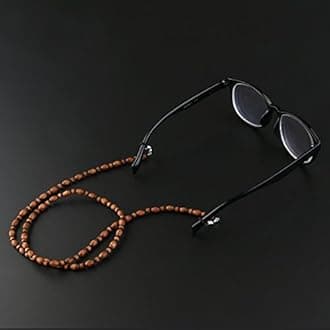 UEETEK Handmade Vintage Wood Bead Eyeglasses Chain Sunglasses Chain Cord Neck Holder(Eyeglass Not Inlcuded)