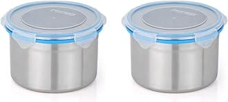 STEELLOCK Stainless Steel Airtight Container with Lid | Leakproof, BPA-Free, Durable Kitchen Storage | Multipurpose Food Storage Containers for Kitchen | SL-1403-set of 2, 1450ml each, Blue