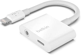 Belkin Charge + Audio Splitter, 3.5 mm Jack for Headphone + Lightning Port for Charging iPhone 13/13 Pro, 13 Pro Max, 13 Mini, iPhone 12 Series and More