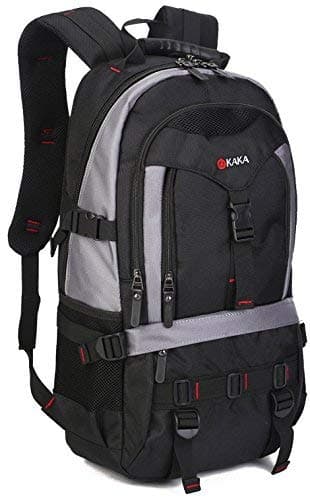 MUFUBU Presents KAKA Laptop Backpack Contains Multi-Function Pockets, Durable Travel Backpack with Stylish Anti-Theft Design, School Bag Fits 17.3 Inch Laptop Comfort Pack for Men & Women - Black/Grey