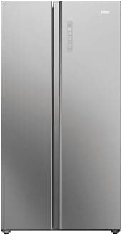 Haier HSW79F18ANMM American Style Fridge Freezer SBS 90 Series 7, Silver, A Rated