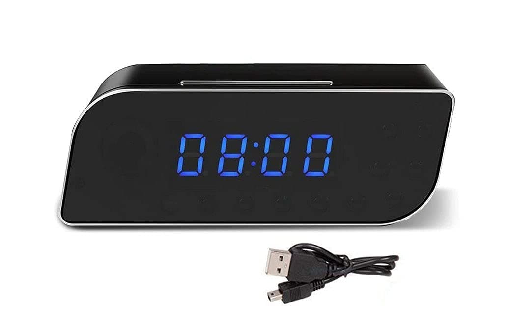 RENMAX WiFi IP Camera 1080P Motion Detection Table Clock Audio Video Recorder 64GB Support - 1Pc