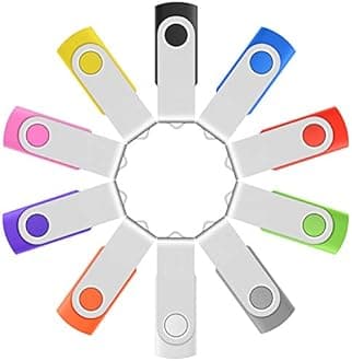Professional 10-Pack of Enfain 16GB Multicolor USB Flash Drives - Swivel Memory Sticks for Effortless Data Storage and Sharing Offline