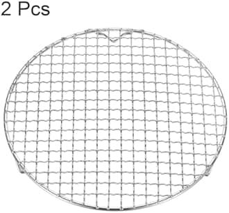 HARFINGTON 2pcs Round Cooking Rack 9.6-inch 201 Stainless Steel Cross Wire Barbecue Grill Net with 20mm Legs for Cooking Baking Steaming BBQ