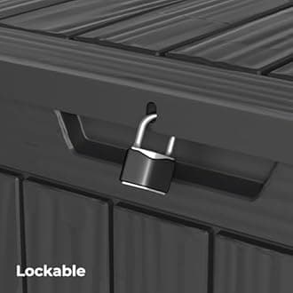 Outdoor Storage Box 30GAL Waterproof Resin Deck Box,UV-Resistant Lockable Package Delivery Bin for Garden Tools,Patio Outside Cushions,Pool Accessories Supplies,Chest,Furniture,Black