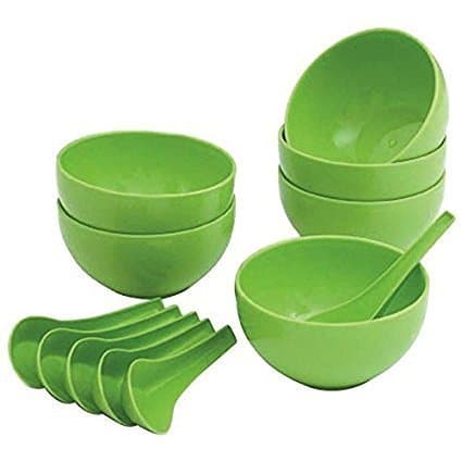 Faaa Soup Solid Plastic Bowl 12 Pc Set, Green