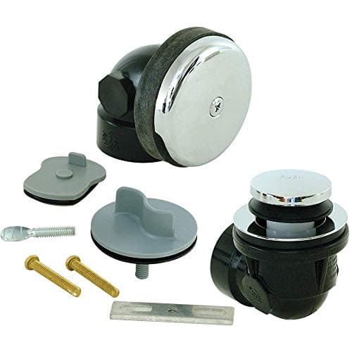 EZ-Flo 1-1/2 Inch Schedule 40 ABS Two-Hole Bath Waste with Test Kit, Tip-toe Stopper, Die Cast Drain Body, 35270