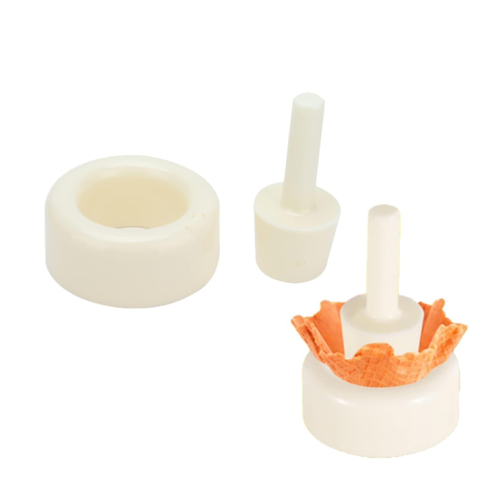 2PCS Waffle Cone Shaper, Cone Ice Cream Maker Cone Roller Waffle Rolling and Forming Tool Cone Roller Egg Roll DIY Mold Waffle Cone Mold Kit Pastry Ice Cream Waffle Cone Mold for Kitchen, White