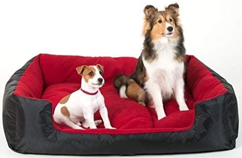 Comfy Heavy Polyester Fiber Filled Bottom Dual Side Usable Waterproof Dog & Cat Bed (Red, Medium)