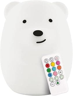 lumipets silicone baby night light - bear