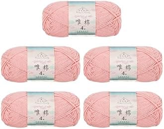Susan's Family 4 ply 60% Cotton 40% Acrylic Yarn - Soft & Durable - 5 x 50g (1.76oz) - 655 Yards for Knitting & Crocheting - Baby Blankets, Amigurumi, Sweaters & More