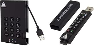 Apricorn 500GB Aegis Padlock USB 3.0 256-bit AES XTS Hardware Encrypted Portable External Hard Drive (A25-3PL256-500) and Apricorn 32GB Aegis Secure Key 3Z 256-bit AES XTS Hardware Encrypted FIPS 140-2 Level 3 Validated Secure USB 3.0 Flash Drive (ASK3Z-32GB),Black