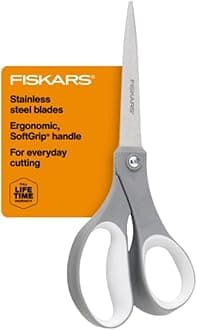 Fiskars 8 Inch Softgrip Scissors Straight, Stainless Steel (01-004761J)
