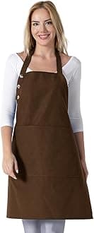 TOSHE Kitchen Apron Waterdrop Resistant Cotton Apron with adjustable Aprons for Women with Pockets 12 Color option Cooking