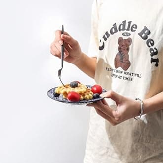 Selamica Dessert Plates Ceramic, Embossed Small Plates, 6 Inch Small Dinner Plates, Appetizer Plates for Cake, Snacks, Microwave Dishwasher Safe, Set of 4, Blue