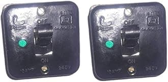 Vintage Bakelite Power Switch - ISI Mark & BIS Certified- 16ampere, 250olts with Ceramic Base (Standard Size, Black) Set of 2