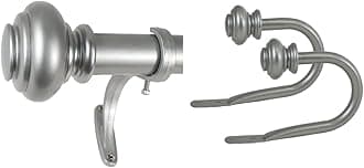 Decopolitan 278656836 1-Inch Urn Single Window Treatment Rod Set, 36 to 72-Inch, Antique Silver & Urn Holdback Pair for Draperies, 1-Inch, New Antique Silver