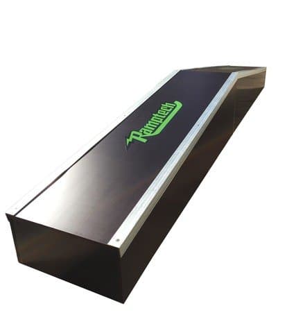 Ramptech A-Frame Grind Box (8-16" Tall x 16" Wide) - Weatherproof, Heavy-Duty Indoor and Outdoor DIY Skateboard Grindbox Kit - Portable Box with Galvanized Steel Side Angles & HDO Wood Body