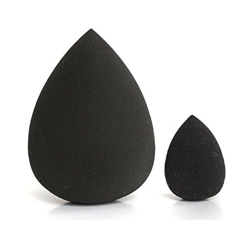 Premium Makeup Blending Sponge 2 Piece Regular and Mini Set - Black Teardrop Sponge Makeup Applicator - Latex Free - 1 Large and 1 Mini Black - The Perfect Duo created by Torey Noora