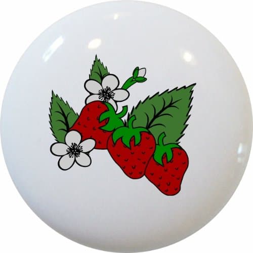 Strawberries Cluster Ceramic Kitchen Cabinet Drawer Knob