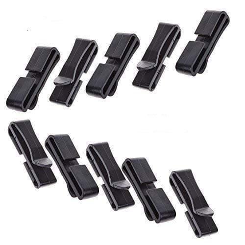 Cuziss Pack 10pcs Webbing Ending Clip Quick Slip Keeper Connect Buckle Backpack Adjusting Strap Black (1")