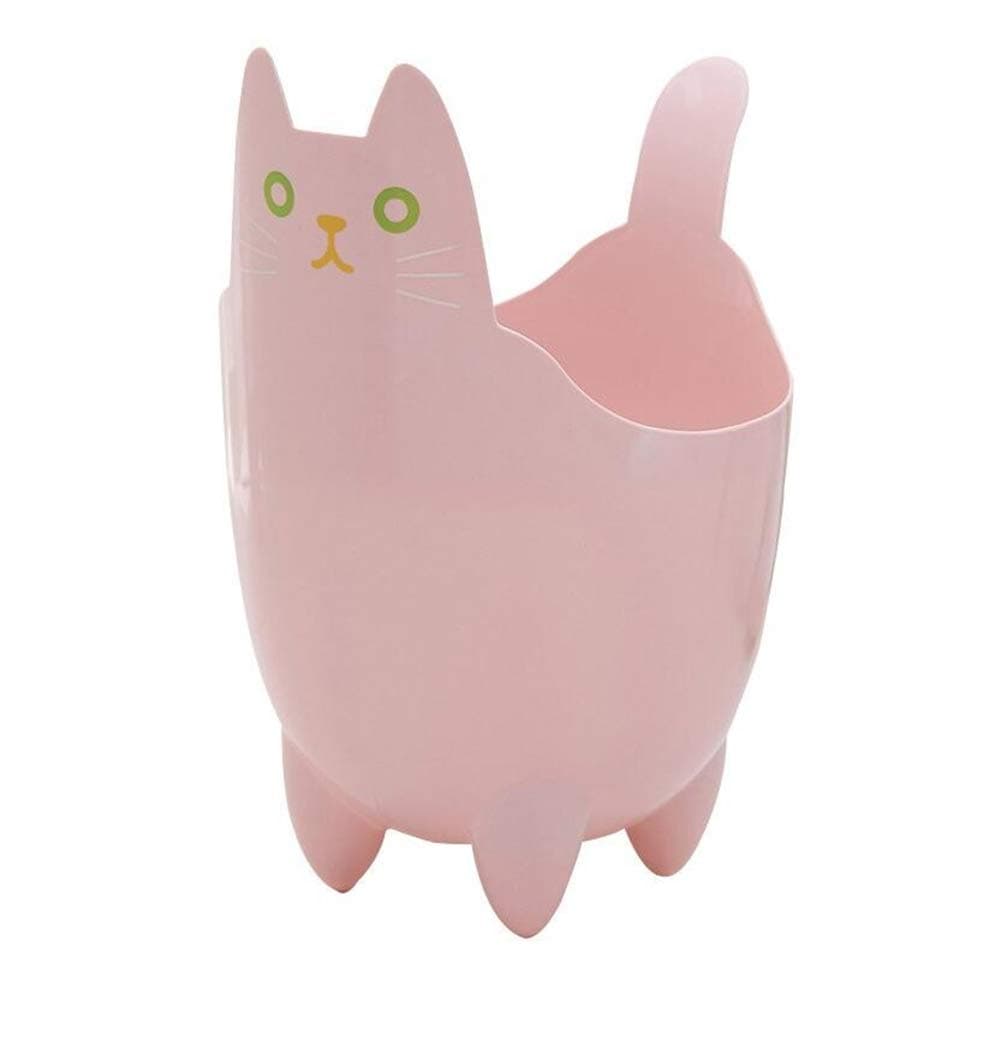 UWSZZ Cute cat trash creative desktop dustbin without cover small home living room bedroom bedside trash can White