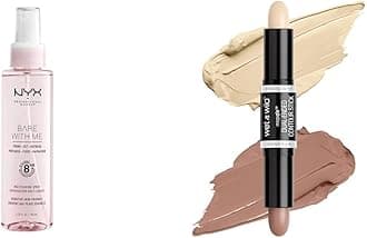 NYX PROFESSIONAL MAKEUPBare With Me Primer & wet n wild MegaGlo Contour Stick Light Medium Cruelty-Free Bundle