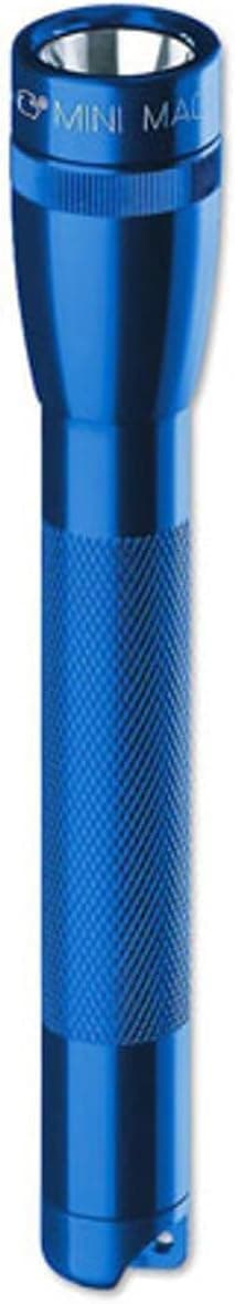 Mini Incandescent Flashlight – Compact, Water-Resistant, Twist On/Off, 2-Cell AA Battery-Powered with Holster – Blue