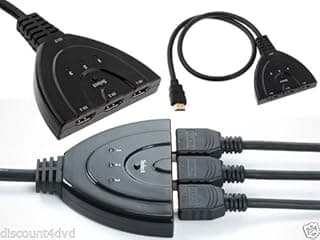 3 Port HDMI Switch Auto Select Splitter Smart Hub box with 3 Inputs and 1 output for Multi gadgets such as Bluray players, Game Consoles, Set top box, Music system, PC, Laptop to HDTV or Projector or Monitor