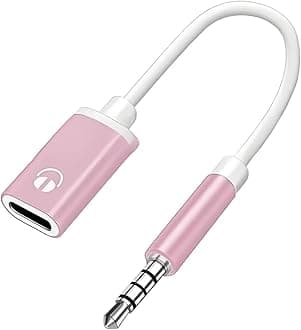Pink Headphone Jack Adapter, 3.5mm Male to TypeC Female Audio Cable Cord, USB C to Aux Audio Dongle Cable Cord, Compatible with MP3 Players, CD Players, Laptops, Tablets, Smartphone